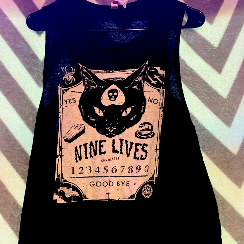 Teenhearts Tank Top Black Cat Wicca Ouija Board